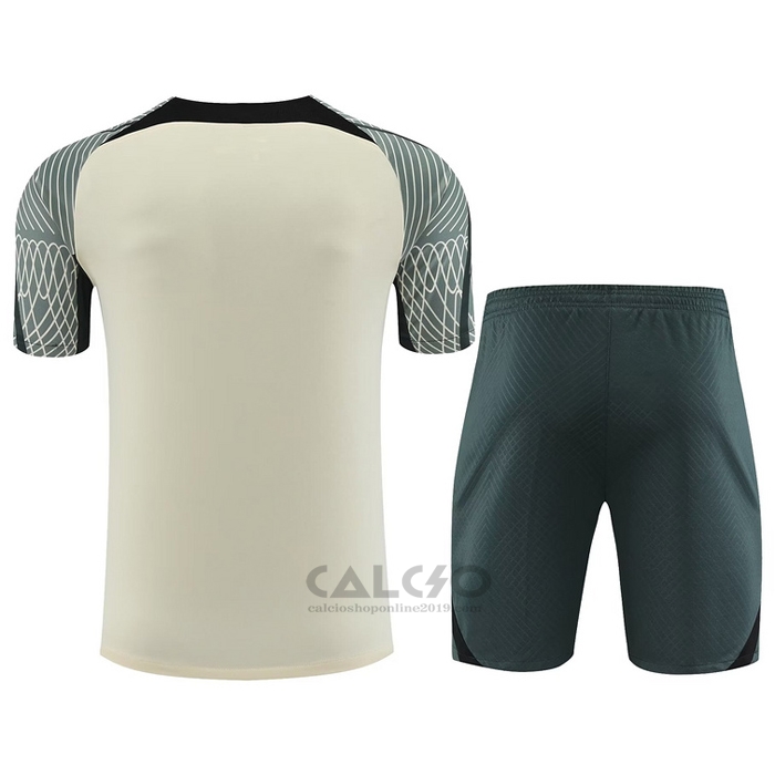 Tuta da Track FC Barcellona Manica Corta 2023-2024 Verde - Pantaloncini